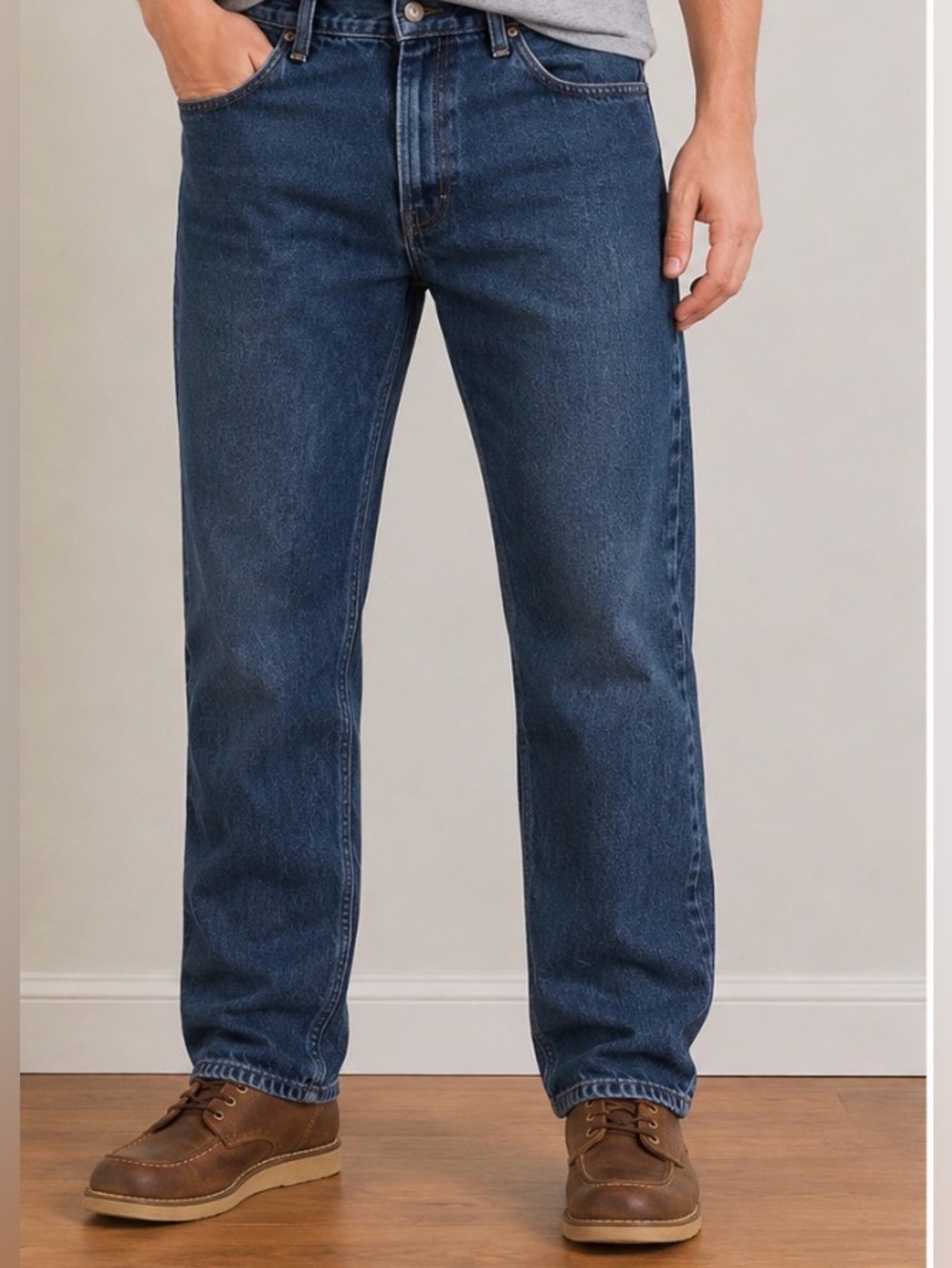 TOMMY HILFIGER Y2K Men’s Streetwear Dark Blue Straight-Leg Jeans EUC Sz 36x30 - Picture 3 of 13